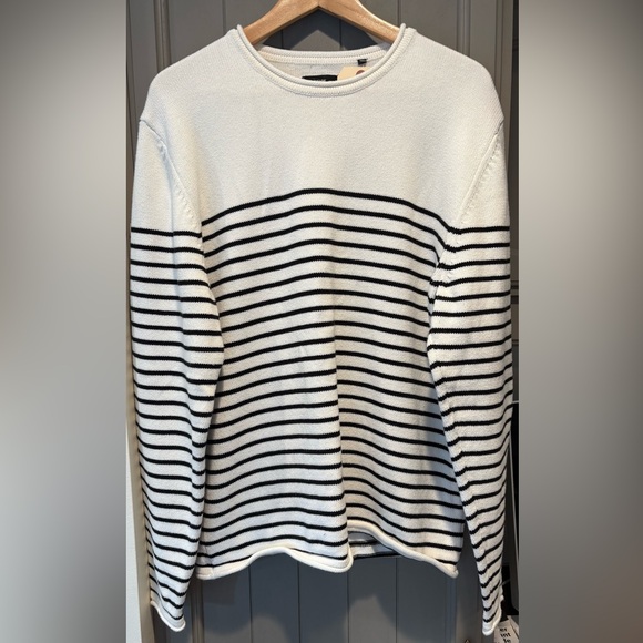 NWOT NEUW Stockholm Striped Sweater, Size Large, gorgeous cotton knit - Picture 1 of 4